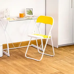 Harbour Housewares - Coloured Padded Folding Chairs - Yellow - Pack of 6