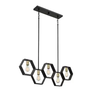 Elstead Quoizel Bismarck Bar Pendant Ceiling Light Earth Black