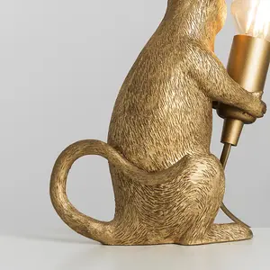 ValueLights Raymond Modern Metallic Gold Painted Rat Design Table Lamp