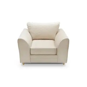 Chicago Velvet Armchair in Cream