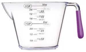 Colourworks 3 Piece Purple Acrylic Measuring Jug Set