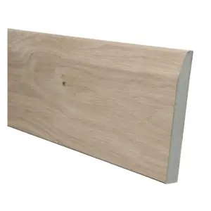 PACK OF 5 (Total 5 Units) - 18mm x 144mm American White Oak Veneered MDF Chamfered & Rounded Skirting Board - 4400mm Length