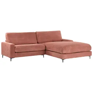 Left-Hand Corner Sofa MALOY Red 3 Seater Left Hand