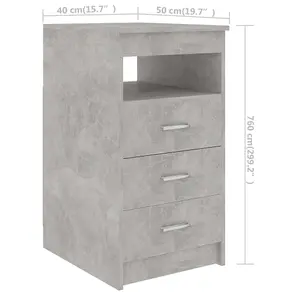 Berkfield Drawer Cabinet Concrete Grey 40x50x76 cm Engineered Wood