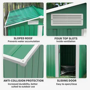 Outsunny 5ft x 4.3ft Outdoor Metal Storage Shed with Sliding Door Sloped Roof