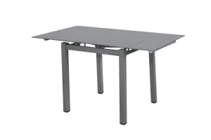 Modernique Grey Tempered Glass Extending Dining Table Extends 80 to 130 cm