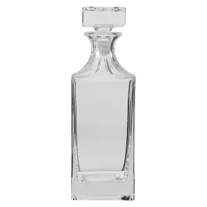 Traditional Large Square Carafe Jug Whisky Decanter Christmas Glassware with Flat Top Stopper 900ml (DH80)