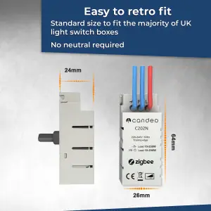 Zigbee - Smart Dimmer Switch (No Faceplate - No Neutral Required)