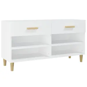 Berkfield Shoe Cabinet White 102x35x55 cm Engineered Wood