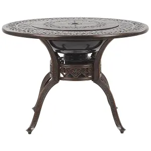 Garden Table Metal Dark Brown MANFRIA