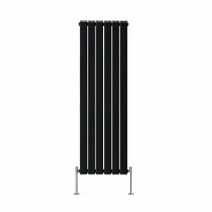 Rinse Bathrooms Vertical Radiators 1600x408mm Flat Panel Column Designer Radiator Black Double Radiators Central Heating