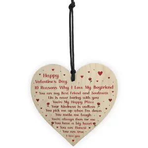 Novelty Valentines Gift For Boyfriend Wooden Heart Gift For Him Special Keepsake Love Sign