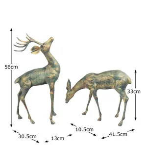 Hickson Deer Animals Weather Resistant Metal Garden Statue