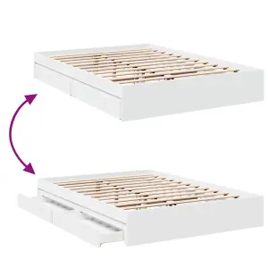 Berkfield Bed Frame with Drawers without Mattress White 160x200 cm