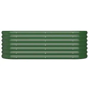 Berkfield Garden Planter Powder-coated Steel 114x40x36 cm Green