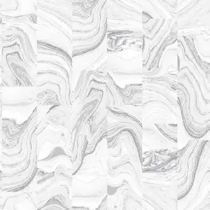 Galerie Organic Textures Silver Grey Agate Tile Textured Wallpaper