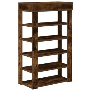 Berkfield Shoe Rack Smoked Oak 60x30x98 cm Engineered Wood