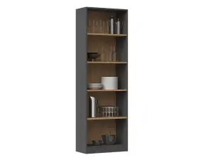 R60 Tall Bookcase Anthracite Artisan Oak