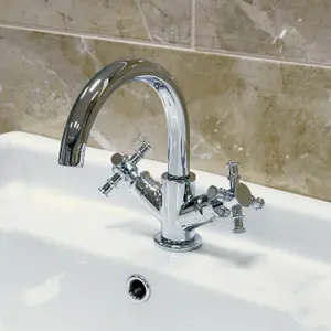 Barker Chrome Basin Crosshead Mixer Tap