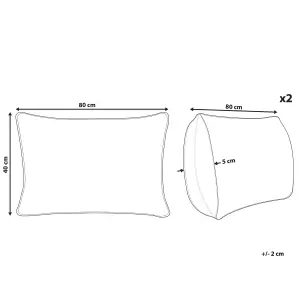 Set of 2 Pillows ERRIGAL Microfibre Low 40 x 80 cm White