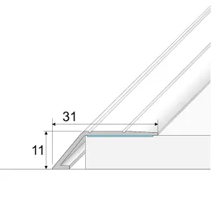 A45 31mm Anodised Aluminium Self Adhesive Door Threshold Ramp Profile - Gold, 0.9m