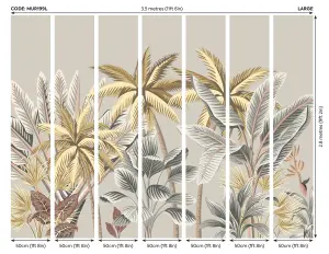 Origin Murals Tropical Palm Trees Grey Matt Smooth Paste the Wall 350cm wide x 280cm high