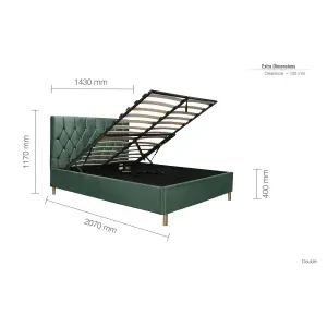 Birlea Loxley Double Ottoman Bed Green