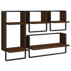 Marusya 4 Piece Floating Shelf (Set of 4) Brown Oak