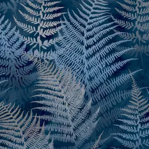 Clarissa Hulse Woodland Fern French Navy Smooth Wallpaper