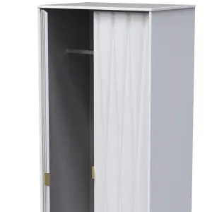 Diamond Ready assembled Modern Matt white Tall Double Wardrobe (H)1970mm (W)740mm (D)530mm