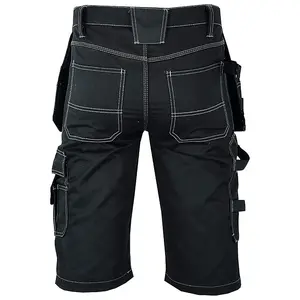 MS9 Mens Work Redhawk Cargo Combat Holster Pockets Tactical Worker Working Shorts E1, Black - 34W