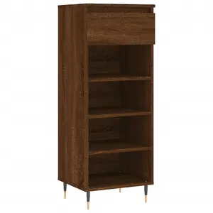 Berkfield Shoe Cabinet Brown Oak 40x36x105 cm Engineered Wood