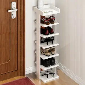 7 Tier Freestanding Wooden Shoe Rack Shoe Storage Organizer Space Saving Display Shelf