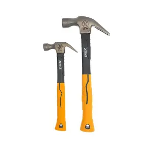 XTRADE CLAW HAMMER TWIN PACK 20oz AND 8oz Fibreglass Handle X0900088