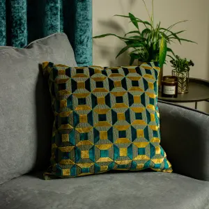 Paoletti Empire Geometric Jacquard Polyester Filled Cushion