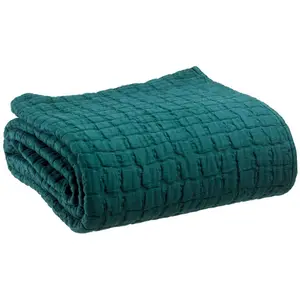 Jaylen Cotton Solid Colour Bedspread Teal / 240 x 260cm