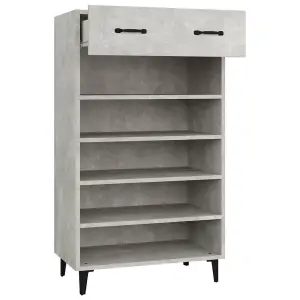 Berkfield Shoe Cabinet Concrete Grey 60x35x105 cm Engineered Wood