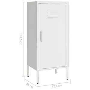 Berkfield Storage Cabinet White 42.5x35x101.5 cm Steel