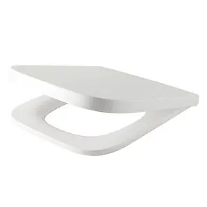 GoodHome Teesta White Square Soft close Toilet seat