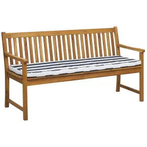 Garden Bench with Cushion VIVARA Certified Acacia Wood Navy Blue