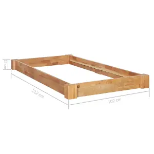 Berkfield Bed Frame Solid Oak Wood 90x200 cm