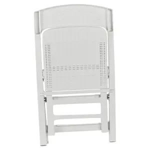 URBNGARDEN 88cm Height Collapsible Outdoor Folding White Garden Chairs Camping Patio Lounge