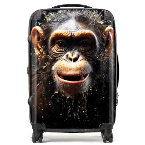 Realistic Monkey Face Splashart Suitcase - Medium