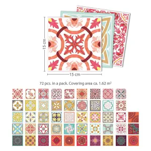 Walplus Multicolour Mandalas Combo Mix Tile Stickers