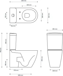 Cooke & Lewis Helena White Close-coupled Toilet with White seat Soft close seat