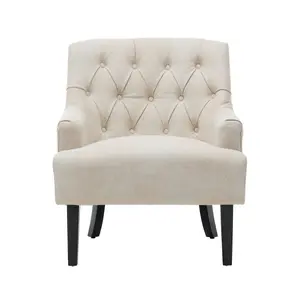 Faux Leather Suede Cream Lydia Accent Chair