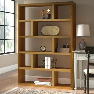 Jago 173cm H x 120cm W Geometric Bookcase Mukali