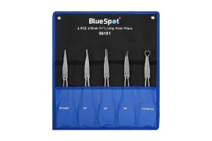 BLUESPOT Bent Nose Pliers Long Reach 5pc 11" Straight Bent Angled Plier 08181