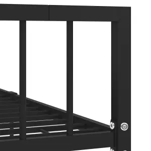 Berkfield Bed Frame Black Metal 90x200 cm