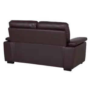 Faux Leather Sofa Set Brown VOGAR